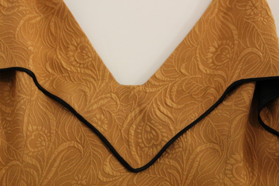 Black Bronze Silk Sleeveless Above Sheath Dress - Image 6