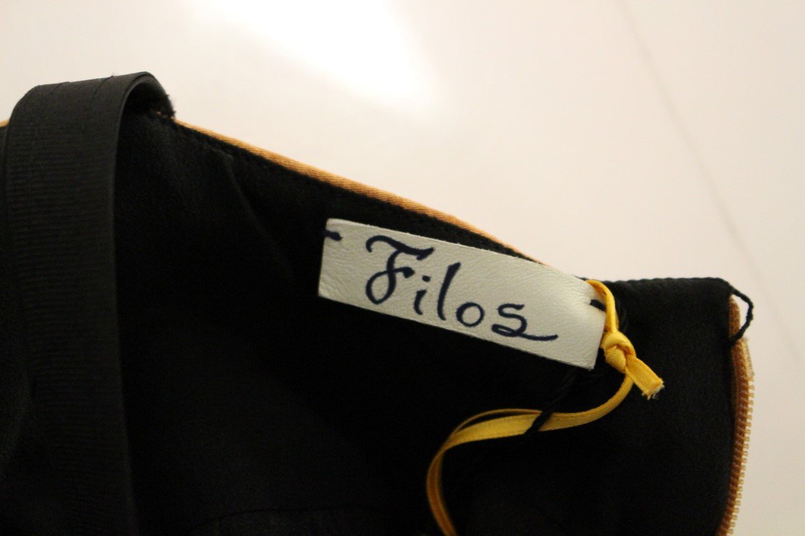Black Bronze Silk Sleeveless Above Sheath Dress - Image 8