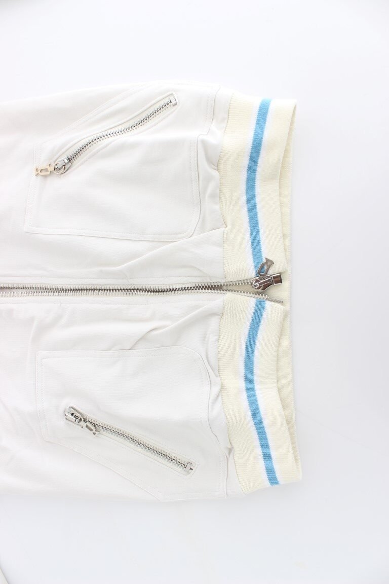 White Mock Zip Cardigan Sweatshirt Sweater - Image 8