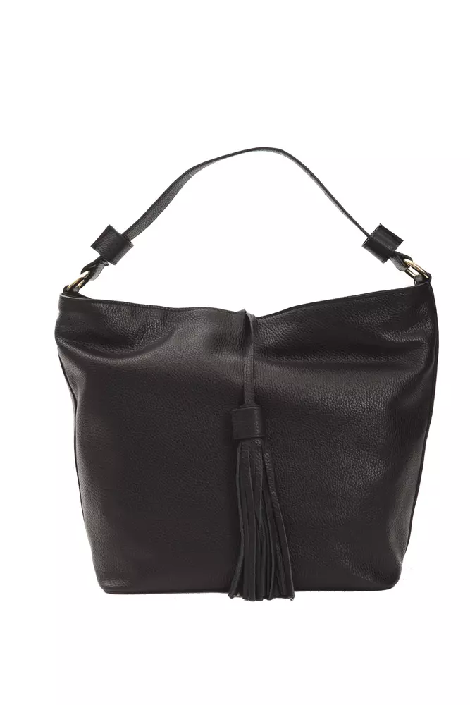 Black Leather Women Shoulder Bag - Image 3