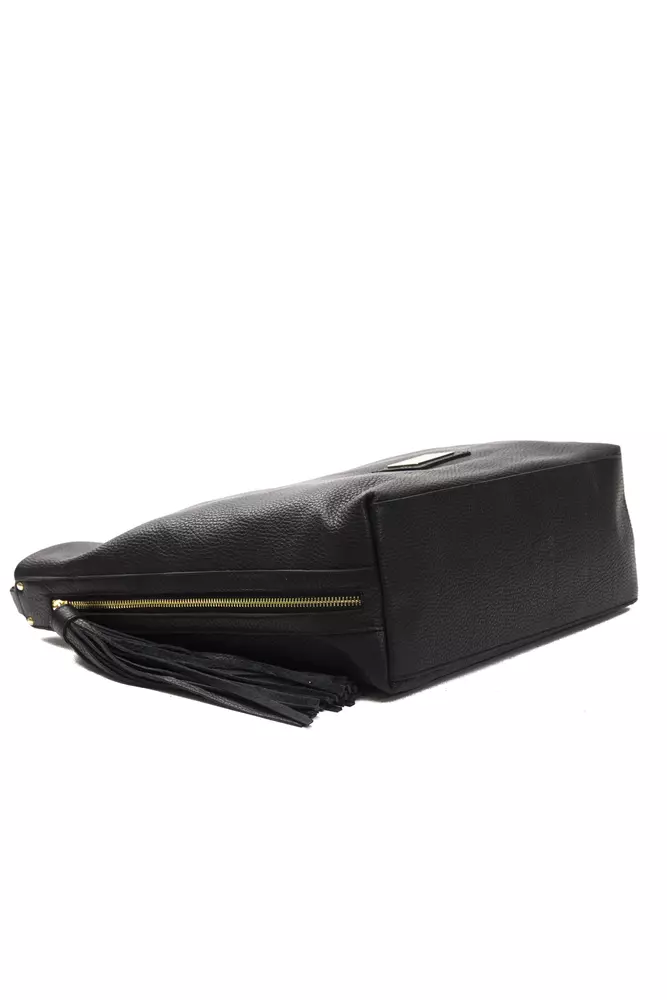Pompei Donatella Black Leather Women Shoulder Bag - Image 4