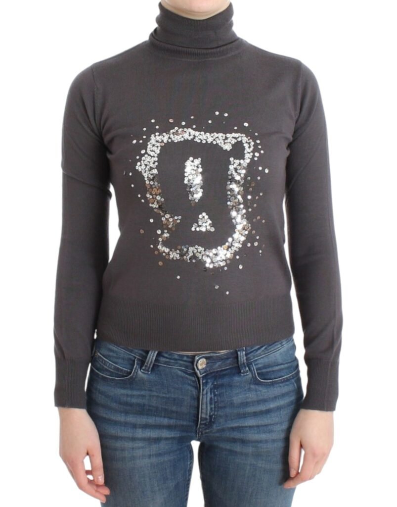 Brown turtleneck cotton sweater