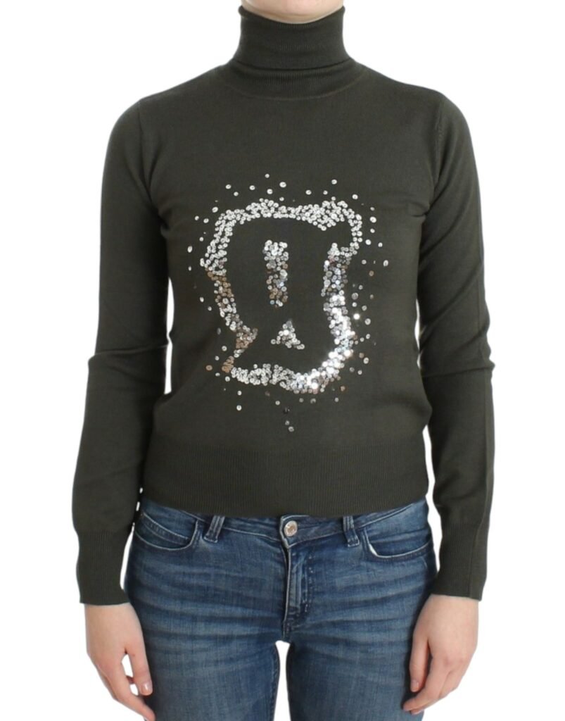Green wool turtleneck sweater