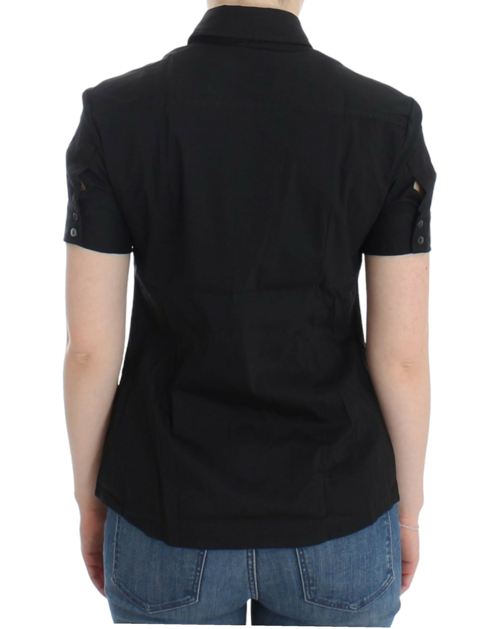 Black cotton shirt top - Image 3