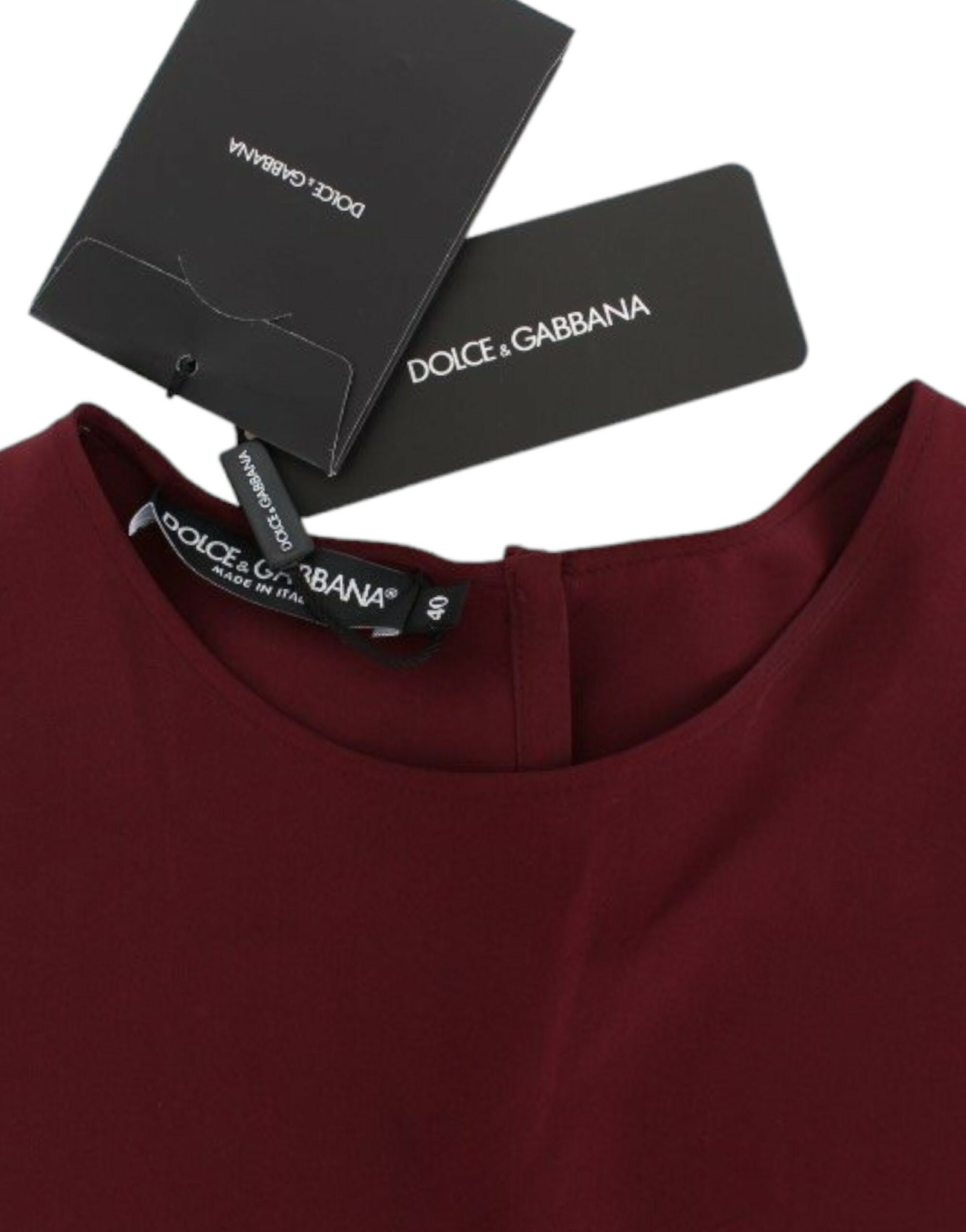 Red 3/4 sleeve silk blouse - Image 6