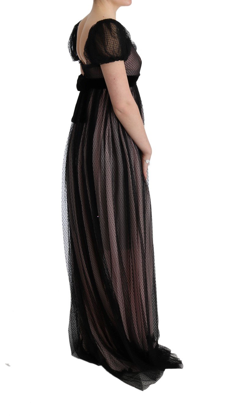 Black Pink Silk Long Shift Dress - Image 4