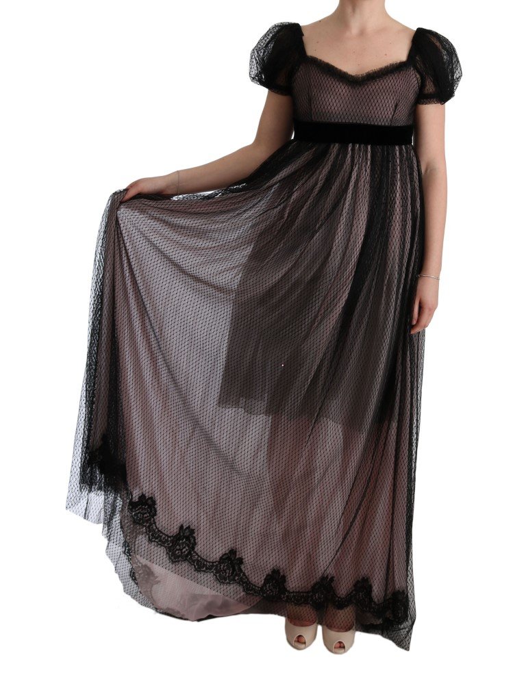 Black Pink Silk Long Shift Dress - Image 6