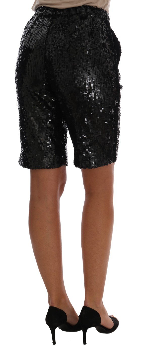 Black Sequined Fashion Shorts - Image 3