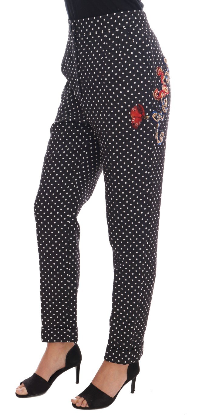Black Polka Dot Sicily Crystal Pants - Image 2