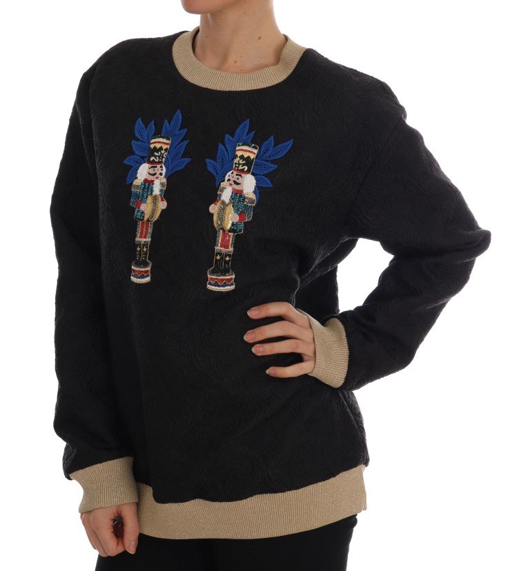 Black Fairy Tale Brocade Zipper Sweater - Image 2
