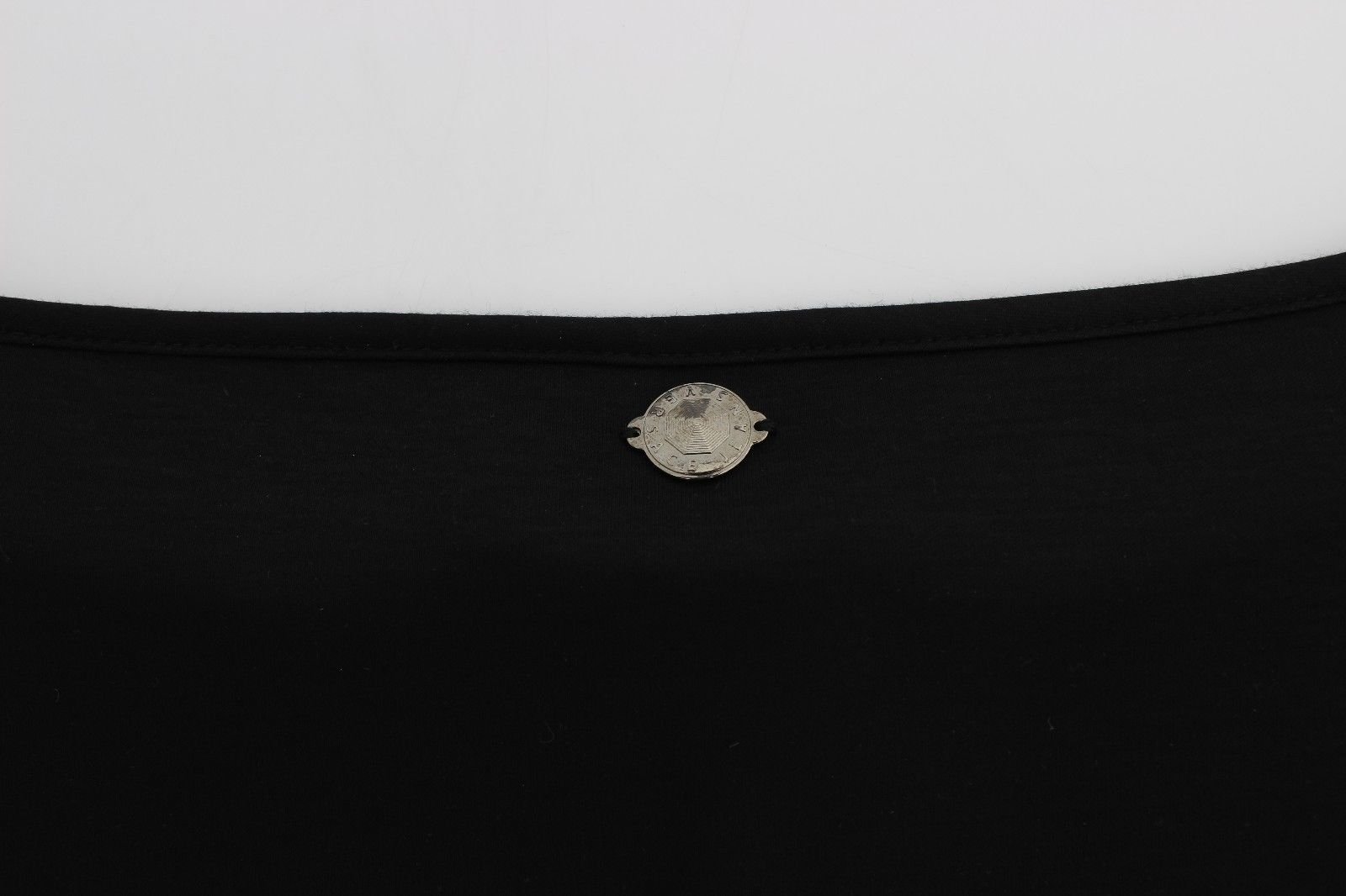 Black Modal Silk Shift Knee Dress - Image 7