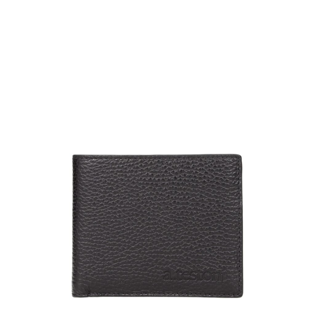 Testoni Black Leather Wallet