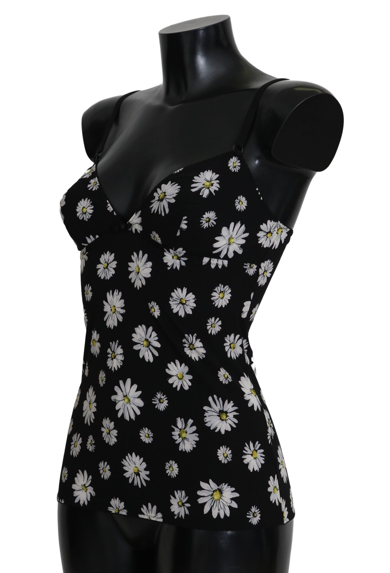 Black Daisy Print Dress Lingerie Chemisole - Image 4