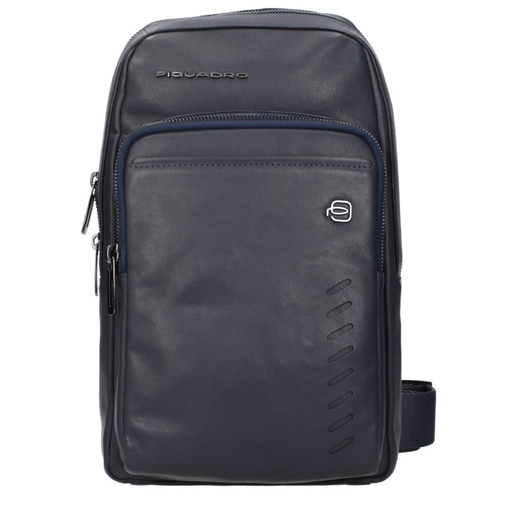 Piquadro Blue Leather Crossbody Bag