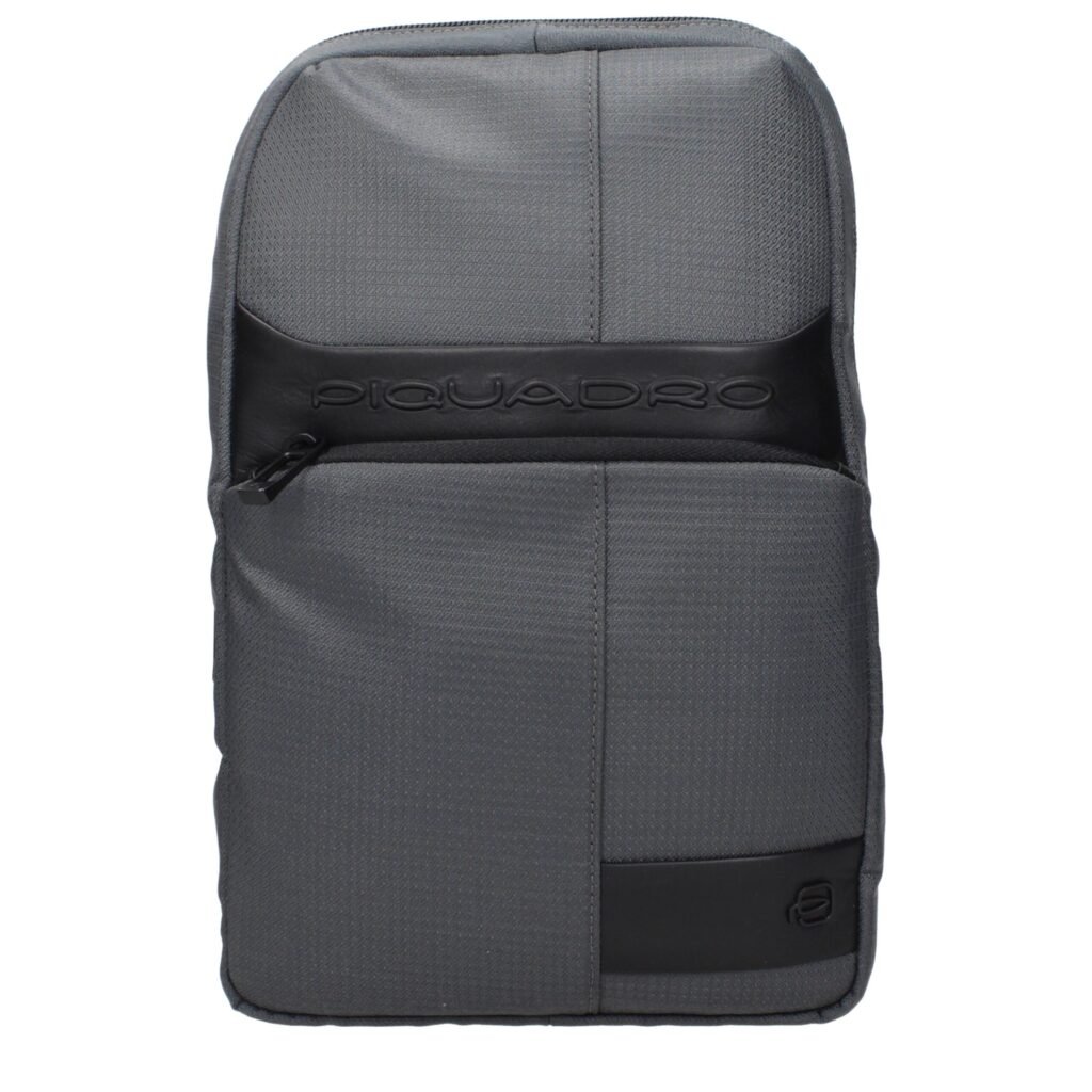 Piquadro Gray Fabric Crossbody Bag