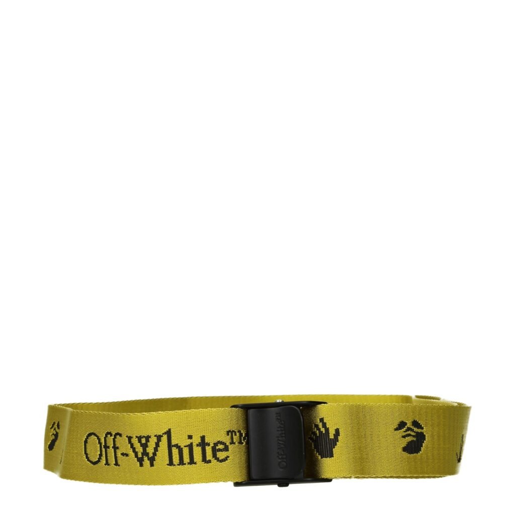 Off-White Yellow Fabric Regular Belt