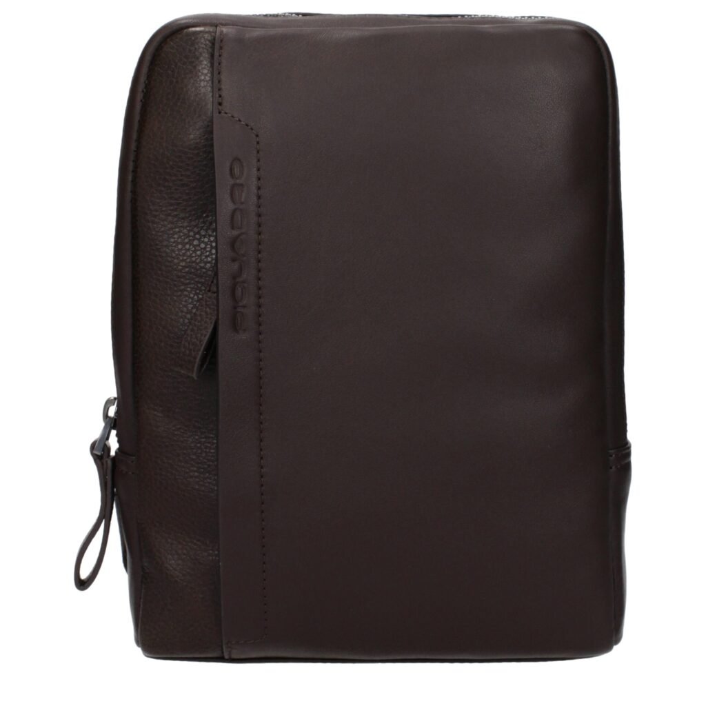 Piquadro Brown Leather Crossbody Bag